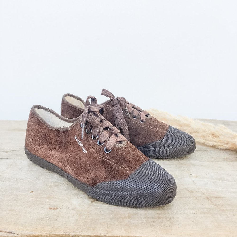 Vintage 80s Suede and Rubber Lace-up Tennis
